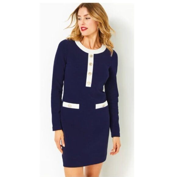 Lilly Pulitzer Blue Long Sleeve Dress - Picture 6 of 6